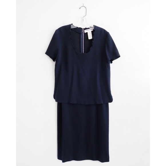 Vtg 80s 90s Sonia Rykiel Navy Top Skirt Set fit M